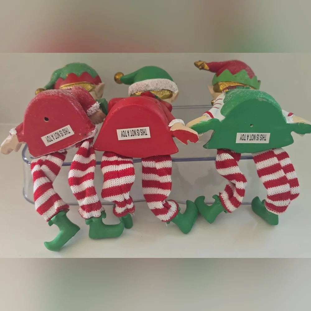 Target Collections Hand-painted Happy Smiling Christmas Elves Dangling‎ Legs 3